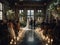 An elegant wedding ceremony in a trendy venue created with Generative AI