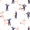 Elegant Wedding Couples Bride And Groom Characters In Harmonious Poses, Forming A Timeless And Romantic Seamless Pattern