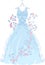 Elegant wedding mannequin dress hand drawing illustration vector