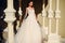 Elegant wedding salon is waiting for bride. Happy bride before wedding. Wonderful bridal gown. Beautiful wedding dresses