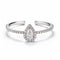 Elegant White Diamond Pear Ring With Cz Pave Diamonds