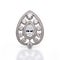 Elegant White Gold Diamond Ring With Pear Cuts - Goa-inspired Motifs