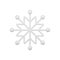 Elegant white ornamental snowflake realistic vector illustration. Luxury design decor