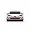 Elegant White And Red Tesla Car With Hood Drawn Vector Design