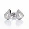 Elegant White Sterling Silver Tear Stud Earrings With Diamonds