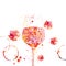 Elegant wine glass with grapevine leaves