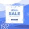 Elegant winter sale offer banner promotion with branch leaves seasonal and snowflake