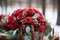 Elegant winter touch Wedding decor adorned with vibrant red roses