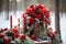 Elegant winter touch Wedding decor adorned with vibrant red roses