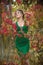 Elegant woman in green dress, woman outfit