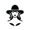 Elegant Woman In Hat Silhouette Vector Illustration