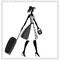 Elegant woman with luggage, Vector illustration,