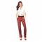 Elegant Woman In Red Pants And White Shirt - Vector Illustration