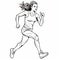 Elegant Woman Runner Coloring Page With Realistic Rendering