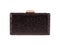 Elegant women black shiny clutch has hard shape