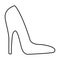 Elegant womens high heel shoe outline icon vector isolated on white background for graphic design, logo, web site, social media,