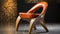 Elegant Wood Veneer Mosaic Stool Chair - Stephen Quiller Inspired