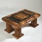 Elegant wooden coffee table with marble inlay