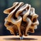 Elegant Wooden Gyroid Design Sculpture. Generative ai