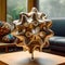 Elegant Wooden Gyroid Design Sculpture. Generative ai