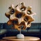 Elegant Wooden Gyroid Design Sculpture. Generative ai