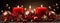 Elegant Xmas banner with beautiful red Christmas candles decor