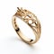 Elegant Yellow Gold Cross Ring Inspired By Rococo Crown