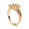 Elegant Yellow Gold Ring With Detailed Floral Designs