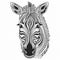 Elegant Zebra Head Coloring Page With Intricate Embellishments