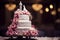 Elegantly aged tiers create a vintage wedding cake masterpiece, a taste of history