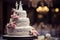 Elegantly aged tiers create a vintage wedding cake masterpiece, a taste of history