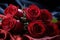 Elegantly arranged red roses on velvet a visual ode to enduring romance, valentine, dating and love proposal image