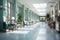 Elegantly blurred hospital corridor backdrop enhances focal areas clarity and significance