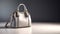 Elegantly Chic Beautiful Trendy Smooth Gray Women\\\'s Handbag on Studio Background. created with Generative AI