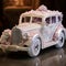 Elegantly Decorated Wedding Vehicle with Crystals and Diamonds