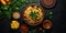 Elegantly Displayed Moroccan Cuisine: Couscous and Tagine Flat Lay