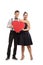 Elegantly dressed teenage couple with a heart