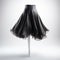 Elegantly Formal Black Skirt On Mannequin - Translucent Color And Flowing Fabrics