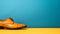 Elegantly Formal Men\\\'s Shoe On Vibrant Minimalist Background