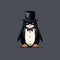 Elegantly Formal Penguin In Top Hat And Tie - Nightmarish Illustration