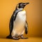 Elegantly Formal Penguin On Yellow Background - Bill Gekas Style