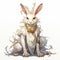 Elegantly Formal White Rabbit With Long Hair And Large Ears - 2d Game Art