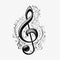 Elegantly Stylized Treble Clef