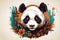 Elegantly Vintage Panda Vector Illustration: Retro and Unique, Isolated Background