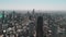 Element of Chicago downtown skyline on sunny day. Drone wide footage