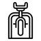 Element cycling lock icon outline vector. Sport cycle