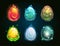Element icons, dragon eggs set