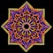 Element of the Persian rug - black Star