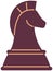 Element of strategic game with wooden figures. Chess figure in shape of horse, knight for playing