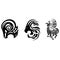 Element of the zodiac signs Fire Aries, Leo, Sagittarius. Set of graphic signs. Design element for horoscope